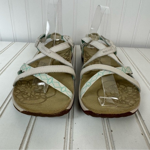 Merrell‎ Jacardia Sandal Women's 9 Ivory Q form Air Cushion Buckle Strappy READ - Picture 3 of 12